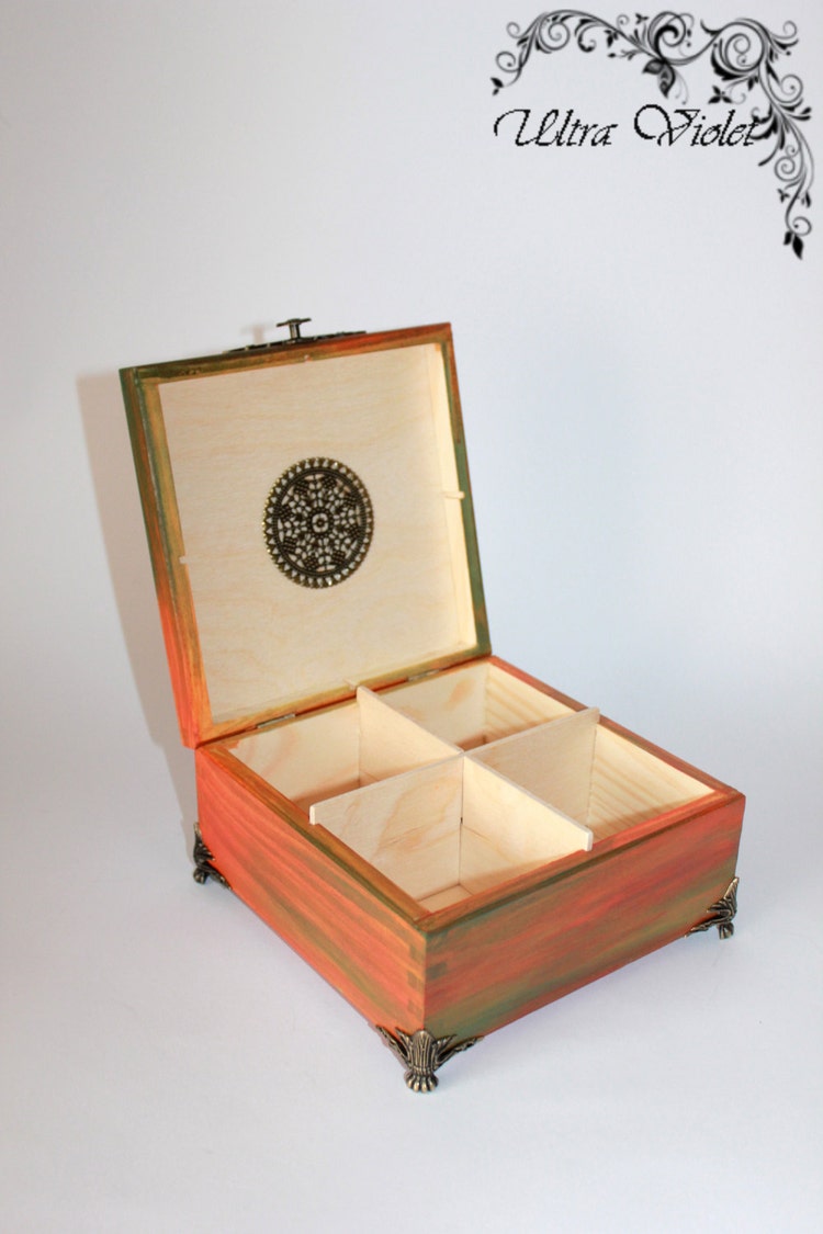 Exclusive tea box tea tea bag box wood by UltroViolet on Etsy