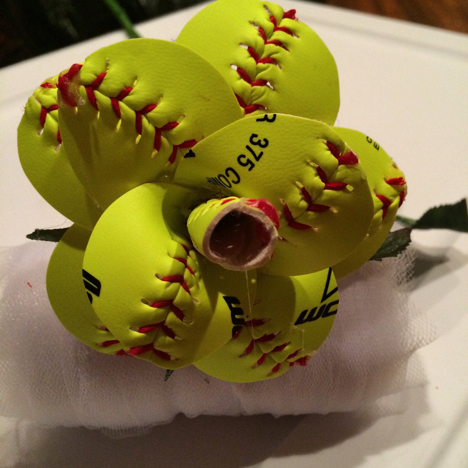 6 Softball roses/ Sports Flowers for the softball lover 1/2