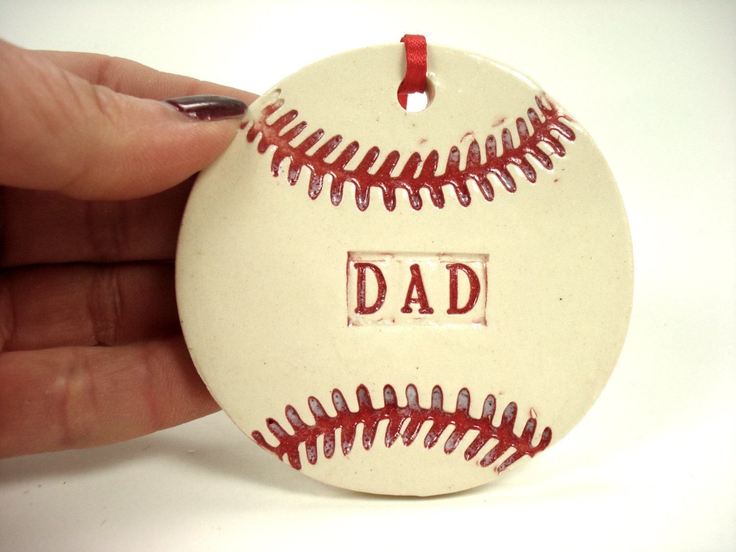 Dad Baseball Ornament Father's Day Gift Dad by MagicMoonPottery