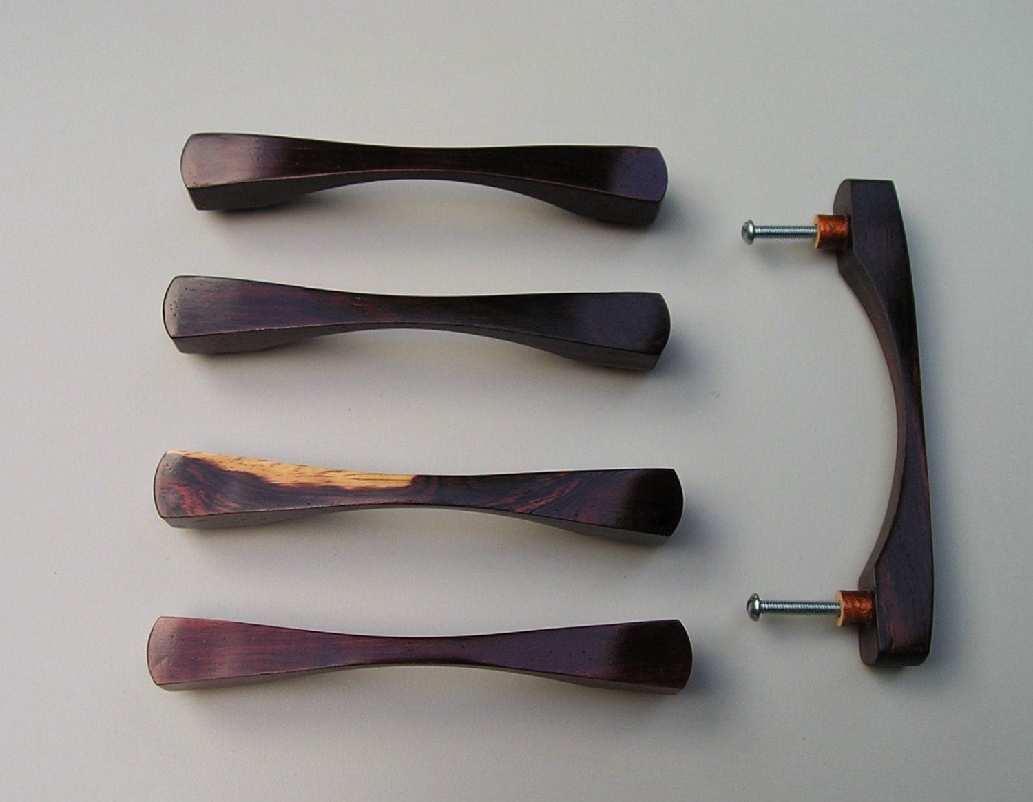Solid Tropical Hardwood pulls or Drawer Pulls DARK