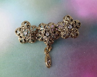 vintage brooch pin costume jewelry rhinestone