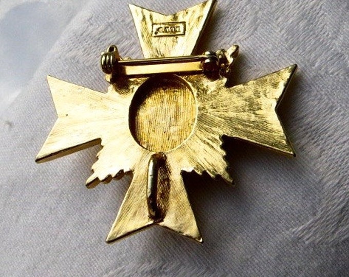 Maltese Cross Brooch, Maltese Pendant, Vintage Malta Cross Pin, Heraldic Jewelry