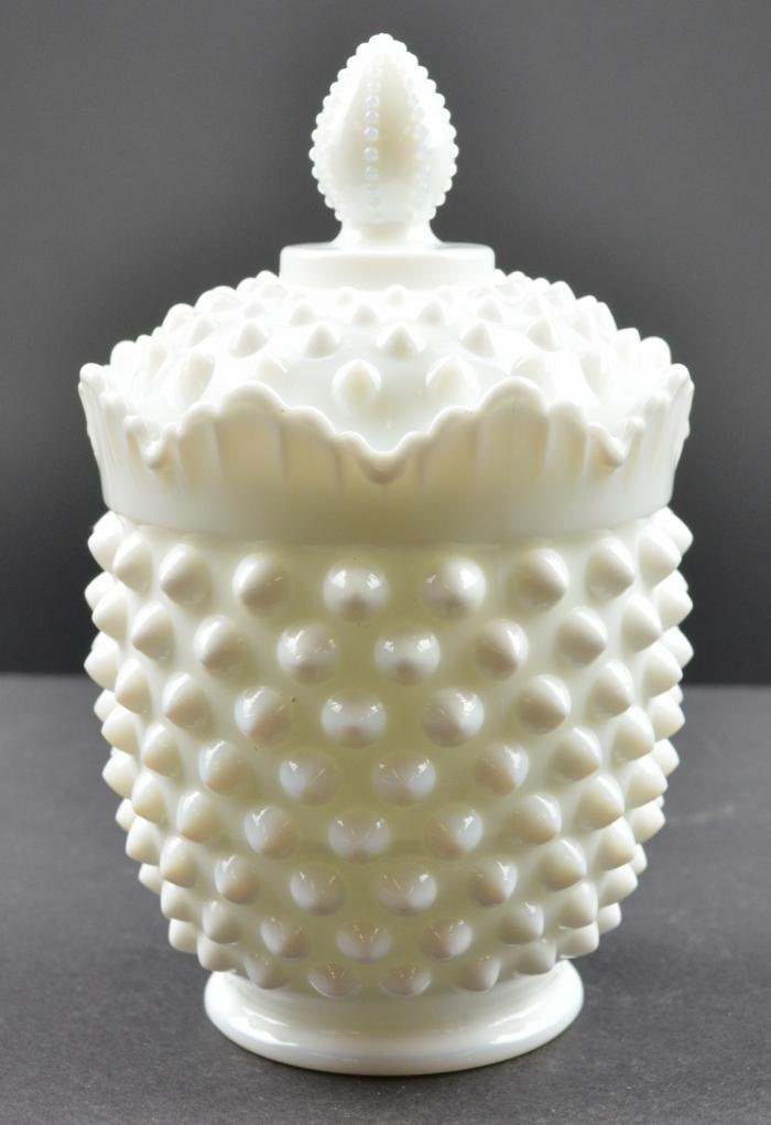 Fenton Hobnail Milk Glass Covered Sugar #3606 – Haute Juice