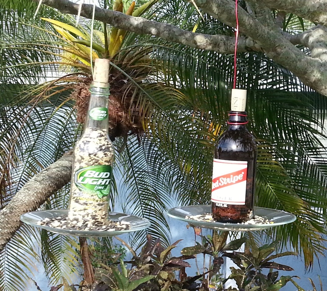 Beer Bottle Bird Feeder Made to order Choose your Beer