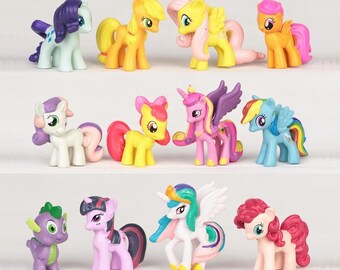 My Little Pony CAKE TOPPER Rainbow Dash Princess Celestia Cadance 12 Figure Set Birthday Party Cupcakes Mini Figurines * FAST Shipping *