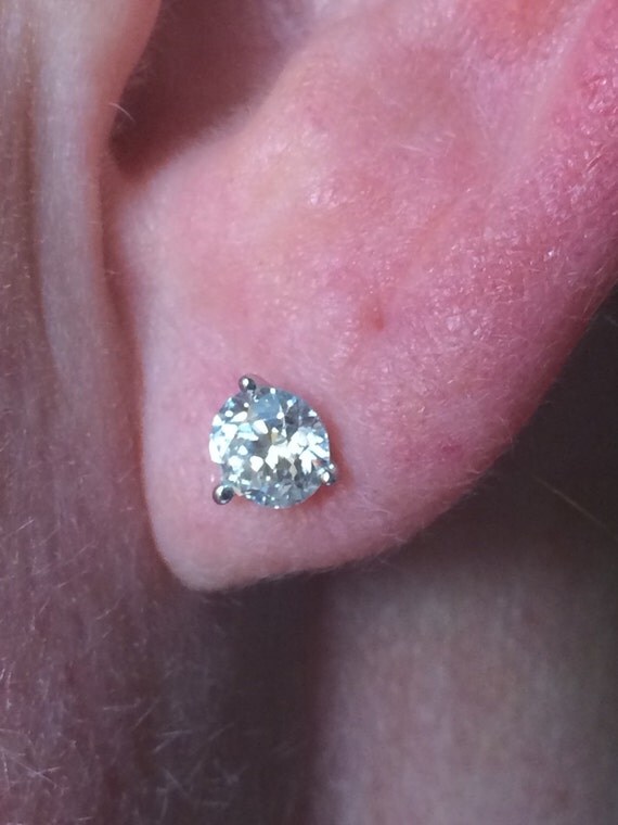 Diamond Stud Earrings with Locking Earring Backs