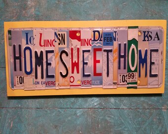 License Plate Sign License Plate letter Art Picture Home Deco Home Sweet Home License Plate Letter Sign