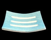 Soap dish- Ceramic baby blue soap drain- Rectangular soap dish. Handmade ceramic/ pottery.