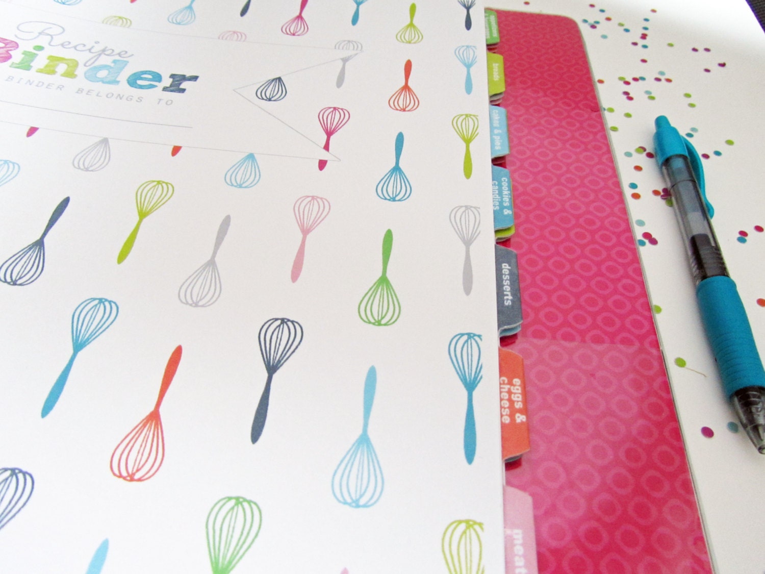 CUSTOM Recipe Binder Divider Pages and Tabs Pdf Printable