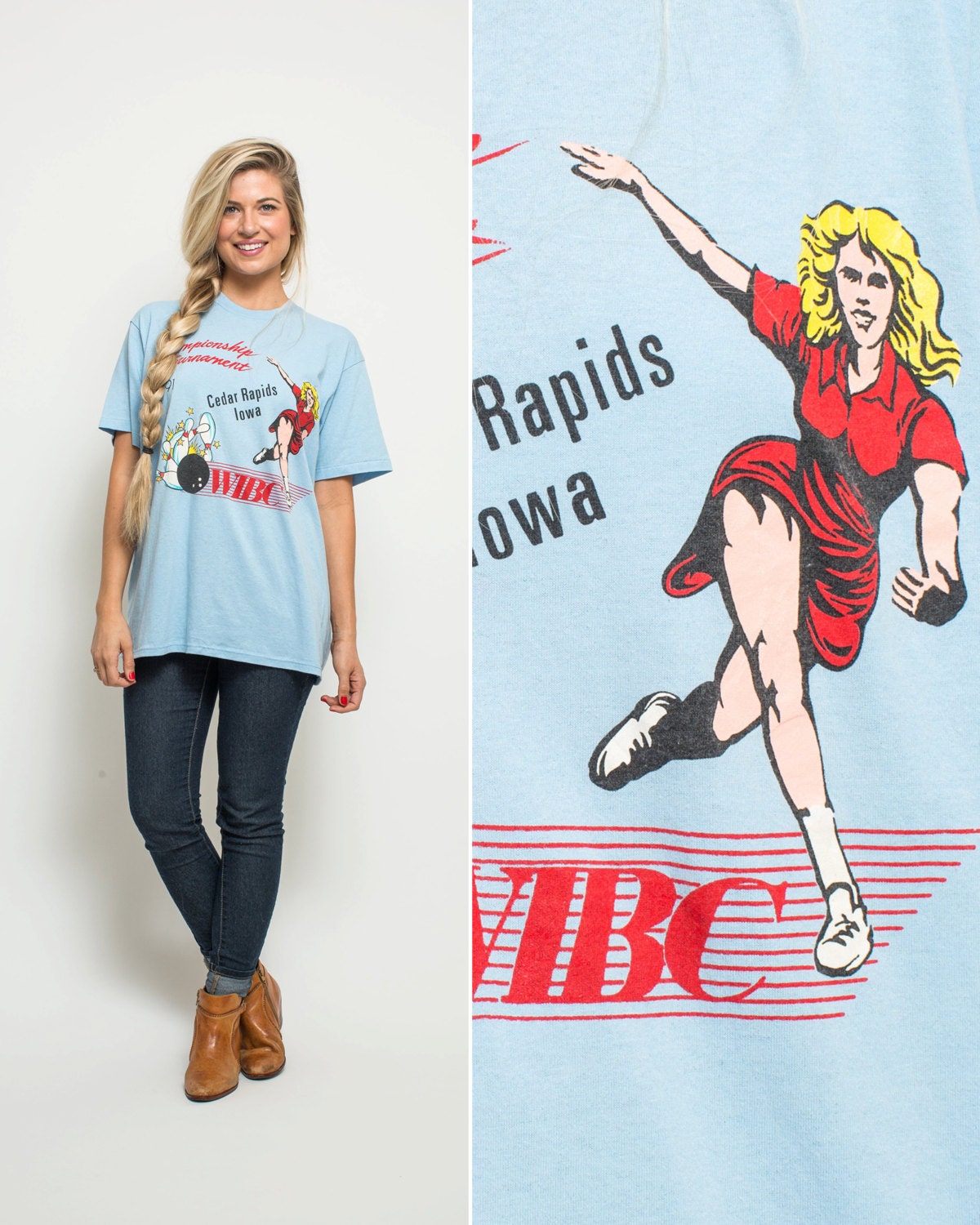 Novelty tshirt Vintage 90s BLUE funny NOVELTY short sleeve