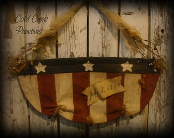 Primitive Americana Quilted Flag Banner
