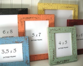 MINI FRAME 12 COLORS Beachy Picture Instagram Photo Frame Rustic Distressed 3x4 3.5x5 4x5 4x6 5x7 6x8 7x9 Glass Nautical Shabby Decor Small