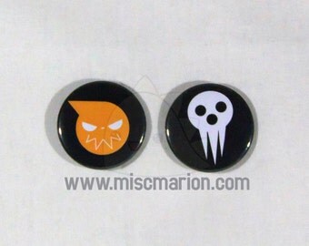 Soul Eater Buttons, Magnets or Keychains 1.5 Inches