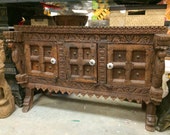 Antique Indian Sideboard Chest Dresser Vintage Teak Wood Rustic Buffets Manjoosh India Furniture