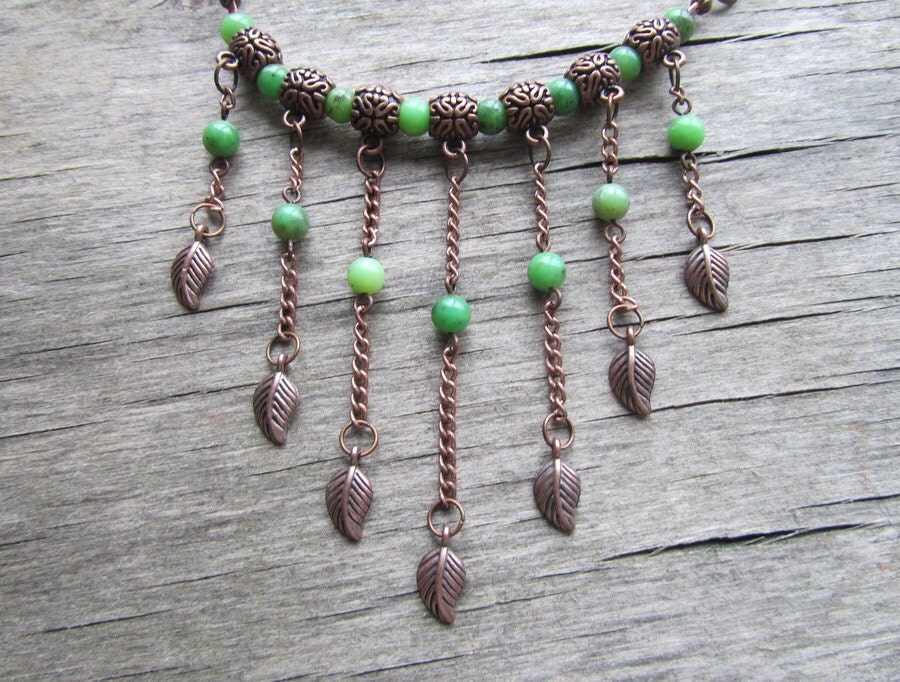 Woodland necklace Leaf necklace Woodland jewelry by PixiesForest