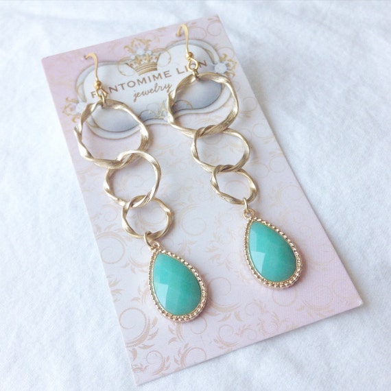 Items similar to Mint Hoop Earrings on Etsy