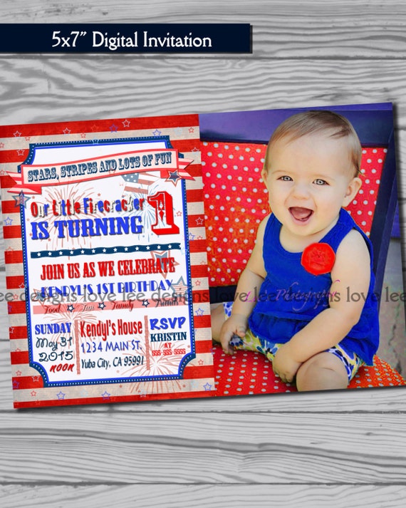 4Th Of July 1St Birthday Invitations 2