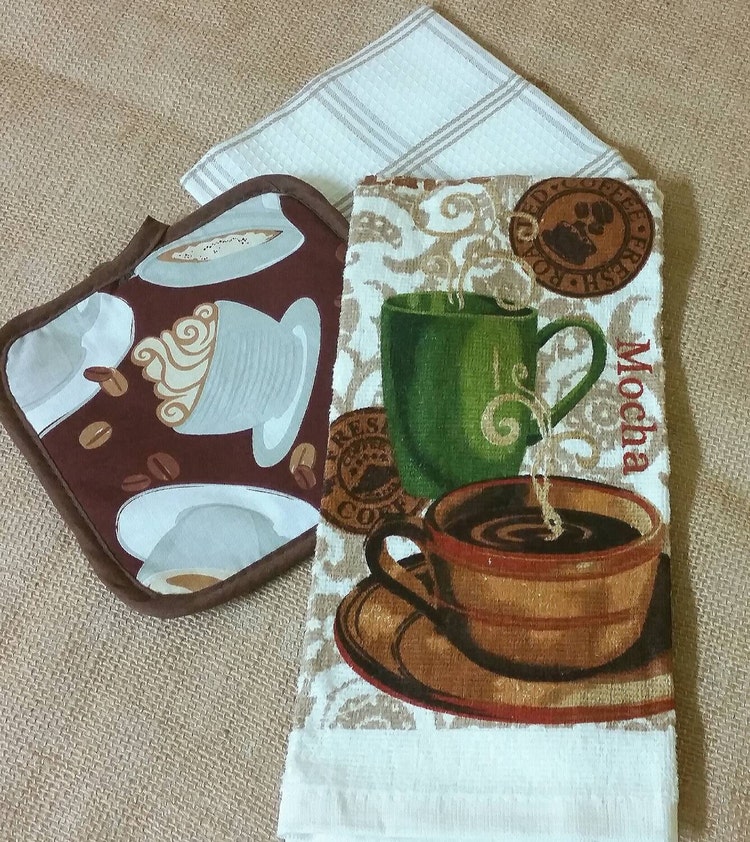 Coffee Dish Towel Kitchen Angel Coffee Angel by FarmCountryCrafts