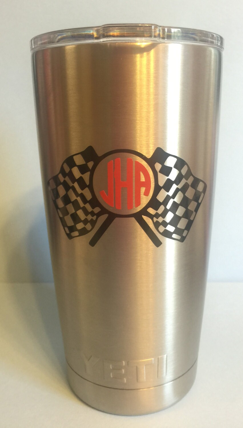 Download Racing Race Flags Personalized Yeti Tumbler with Monogram
