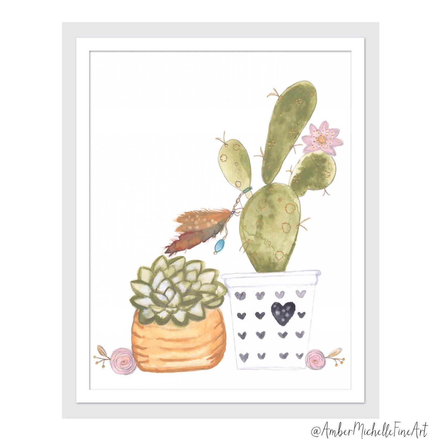 Cactus and Succulent Art Arizona Art by AmberMichelleFineArt