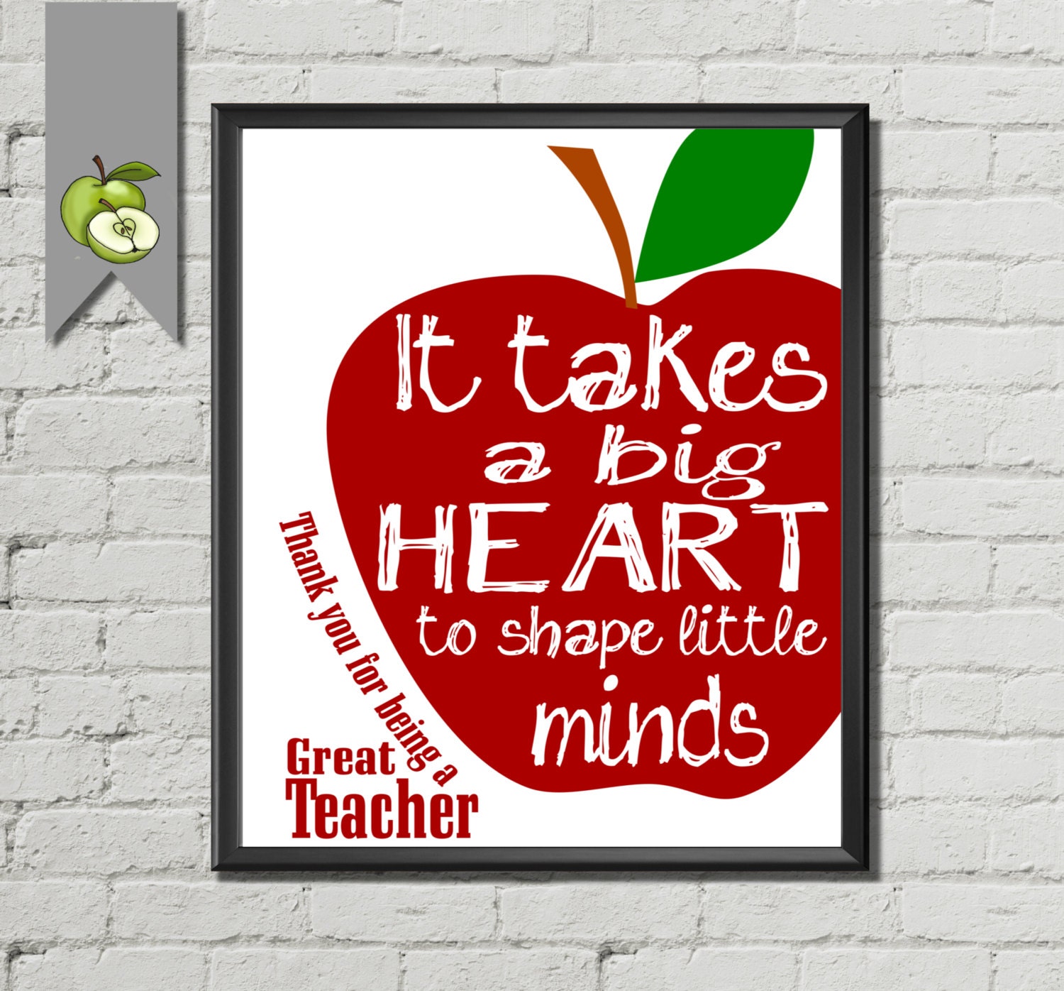 Teacher Appreciation gift apple word art thank you teacher