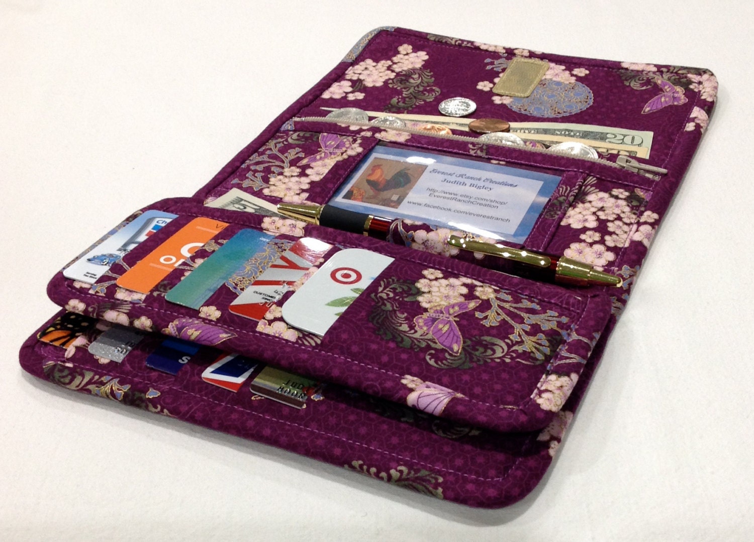 Women's Wallet Quilted Asian Womens Wallet Woman's