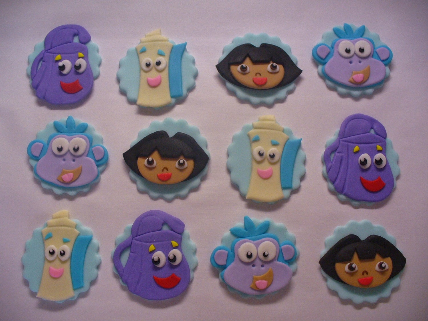 12 DORA the EXPLORER Edible Fondant by SugarKissCakeToppers