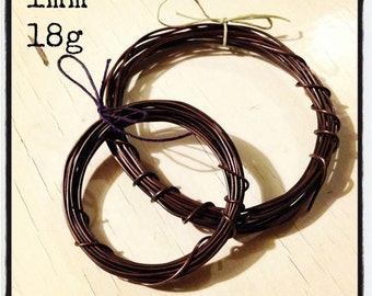1mm (18g) hand-antiqued copper wire 1mm (18g), 3m/10ft, antique copper wire, oxidized copper wire, sealed copper wire, 3 metres