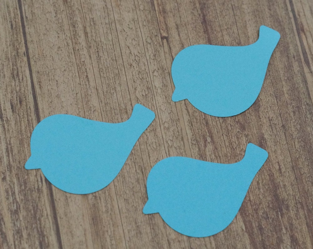 Bird Die Cuts Blue Paper Birds Card Stock Birds DIY Tags