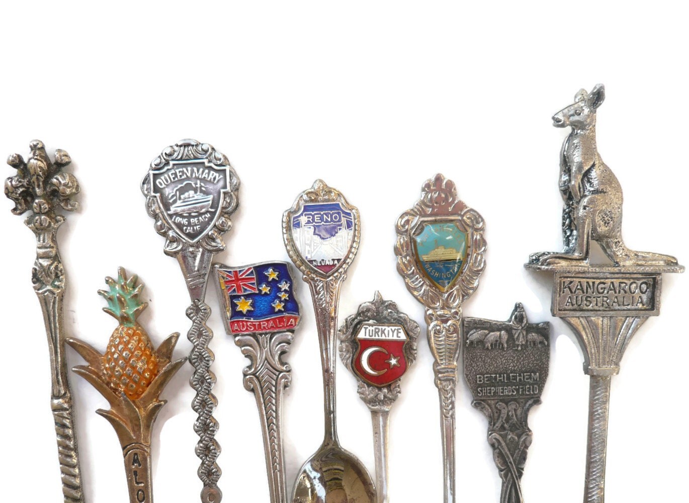 Souvenir Spoon Collection / Collectible Silver Travel Spoon