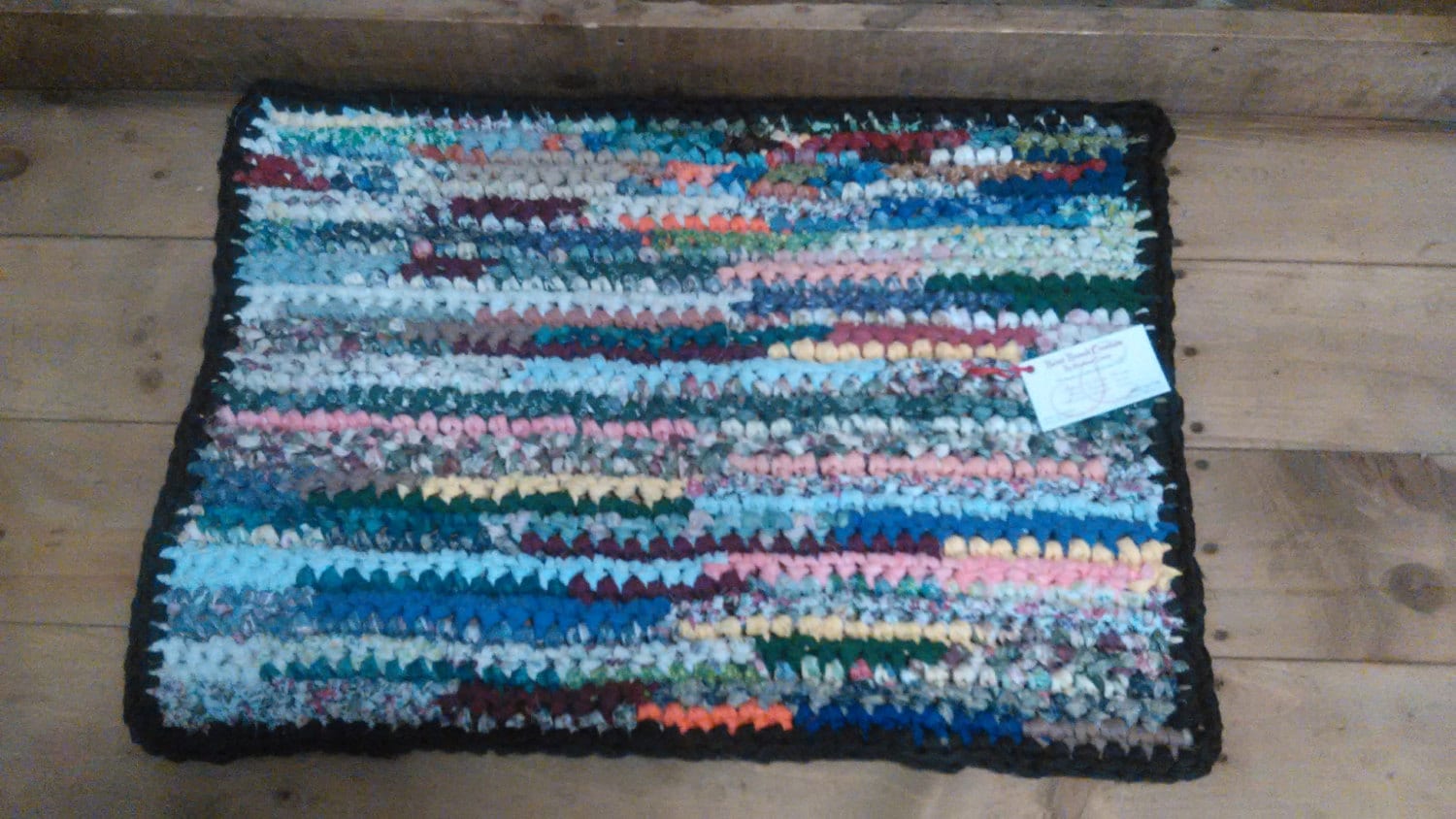 Crocheted Rectangle Rag Rug by BurntBranchCreations on Etsy