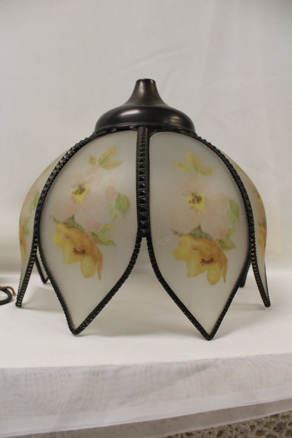 Antique Tulip Style Ceiling Light Frosted Glass Tulip Hanging