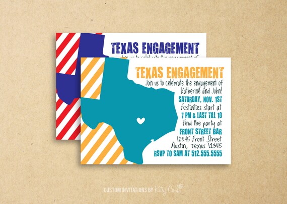 Texas Engagement Party Invitation Wedding Printable