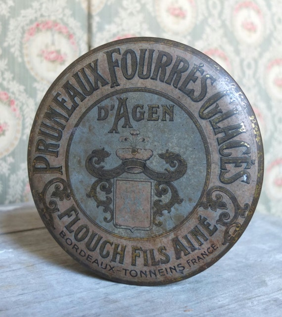 Lovely old Vintage French tin with muted by FadedVintageRose