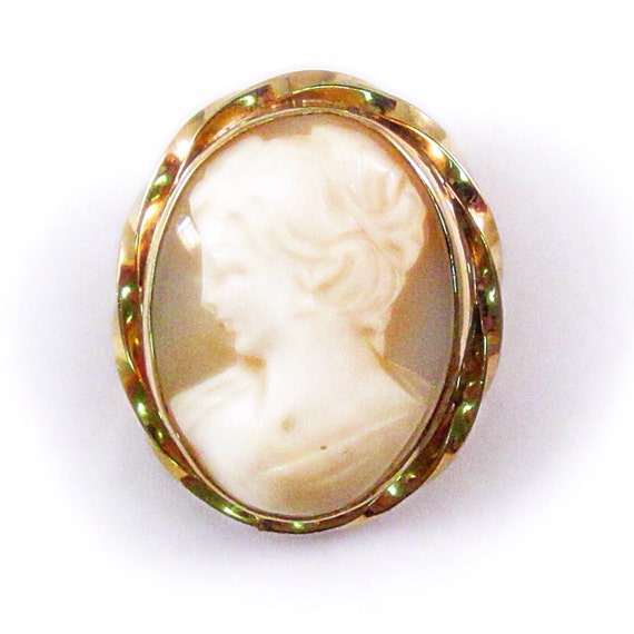 Dixelle 12K Gold Filled Cameo Pendant / Brooch