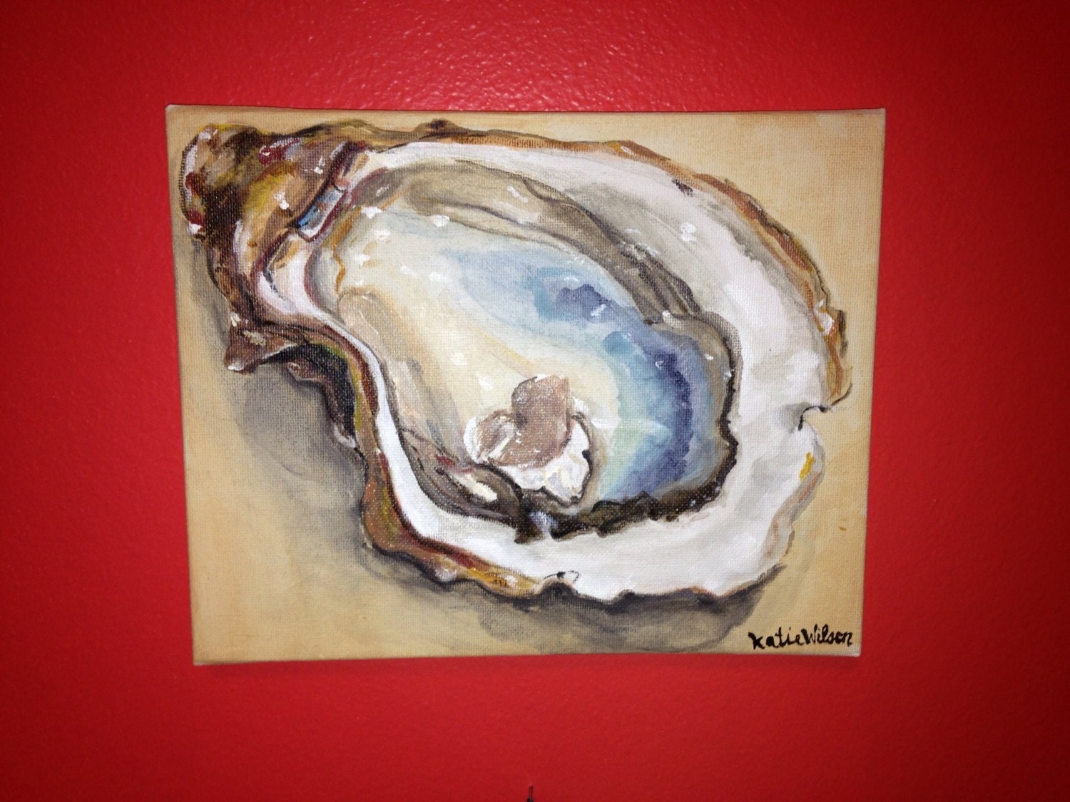 Original Oyster Painting by KatieWilsonDesigns on Etsy
