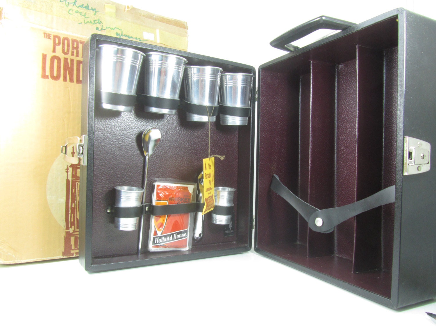 TRAVEL BAR SET, Vintage Bar Set, Vintage Portable Bar, liquor, Gift