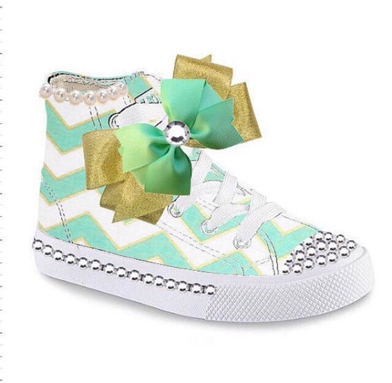 Items similar to Mint and gold shoe on Etsy