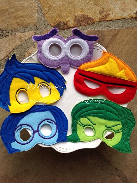 Set of 5Feelings Mask Joy Mask Sadness Mask Fear Mask