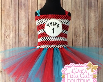 Thing tutu, Thing tutu dress, thing costume, thing 1 tutu, thing 2 tutu, thing 1 costume, thing 2 costume, Red and blue tutu, Dr Seuss week