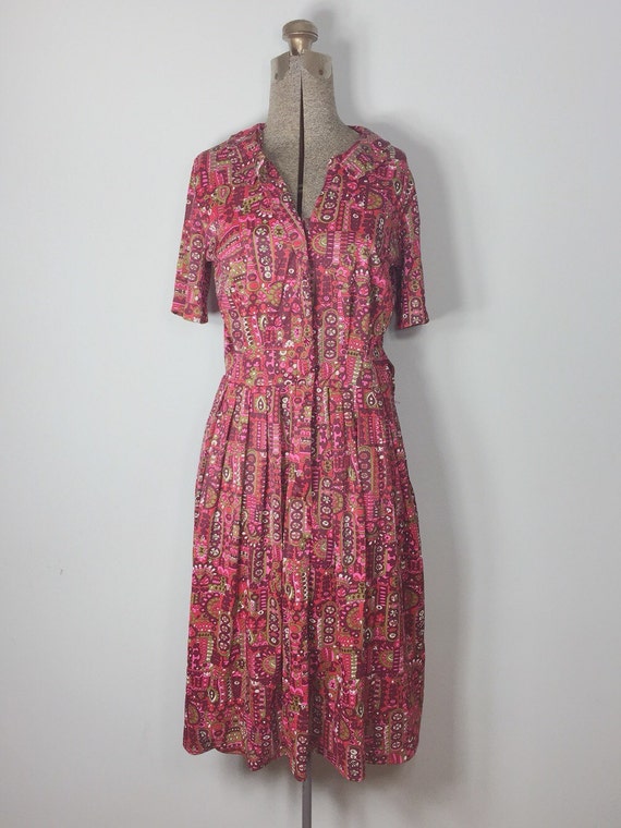 Shelton Stroller dress / paisley dress / vintage day dress / vintage ...