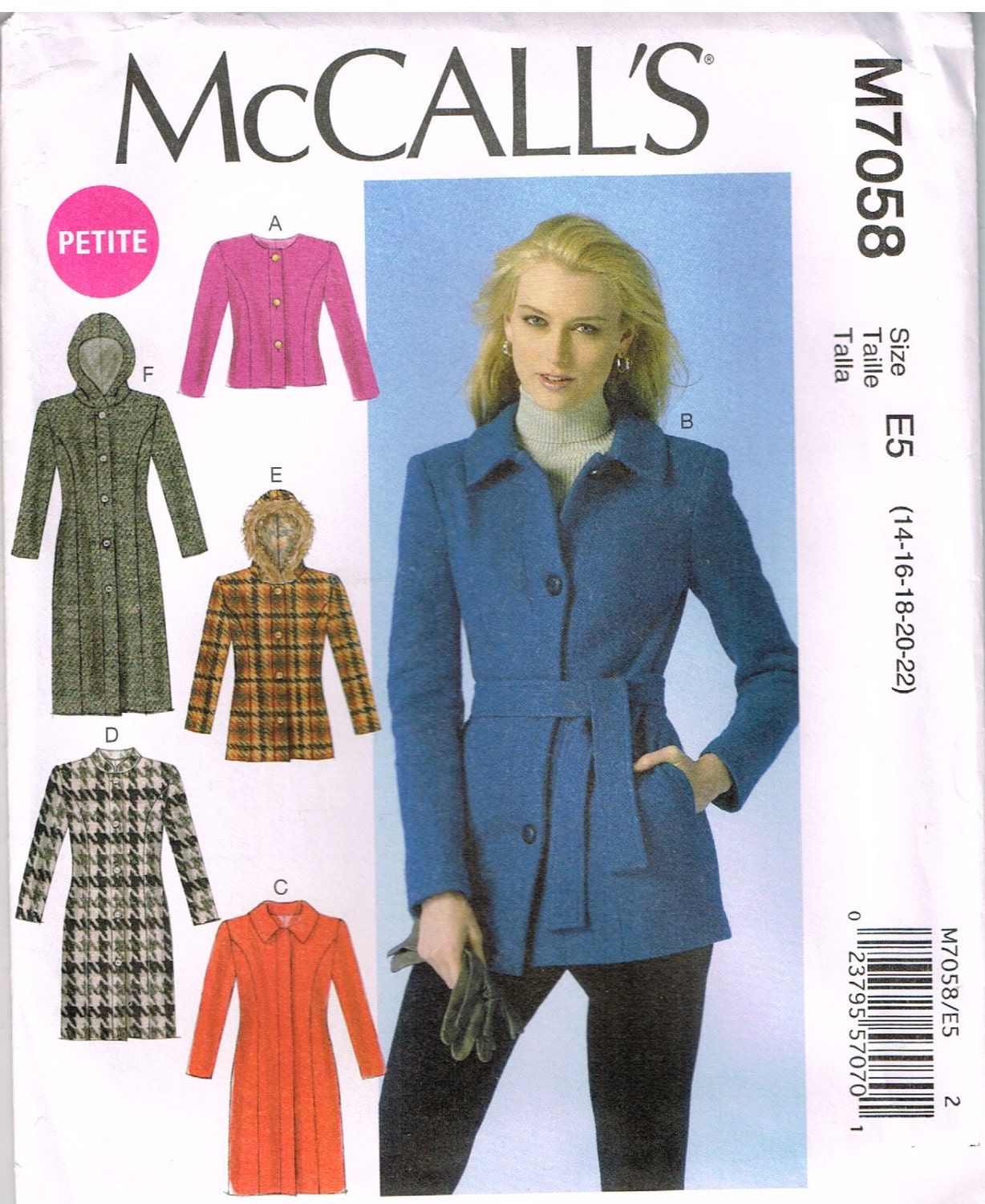 McCall's M7058 Home Sewing Pattern Misses' Coat by OhSewWorthIt