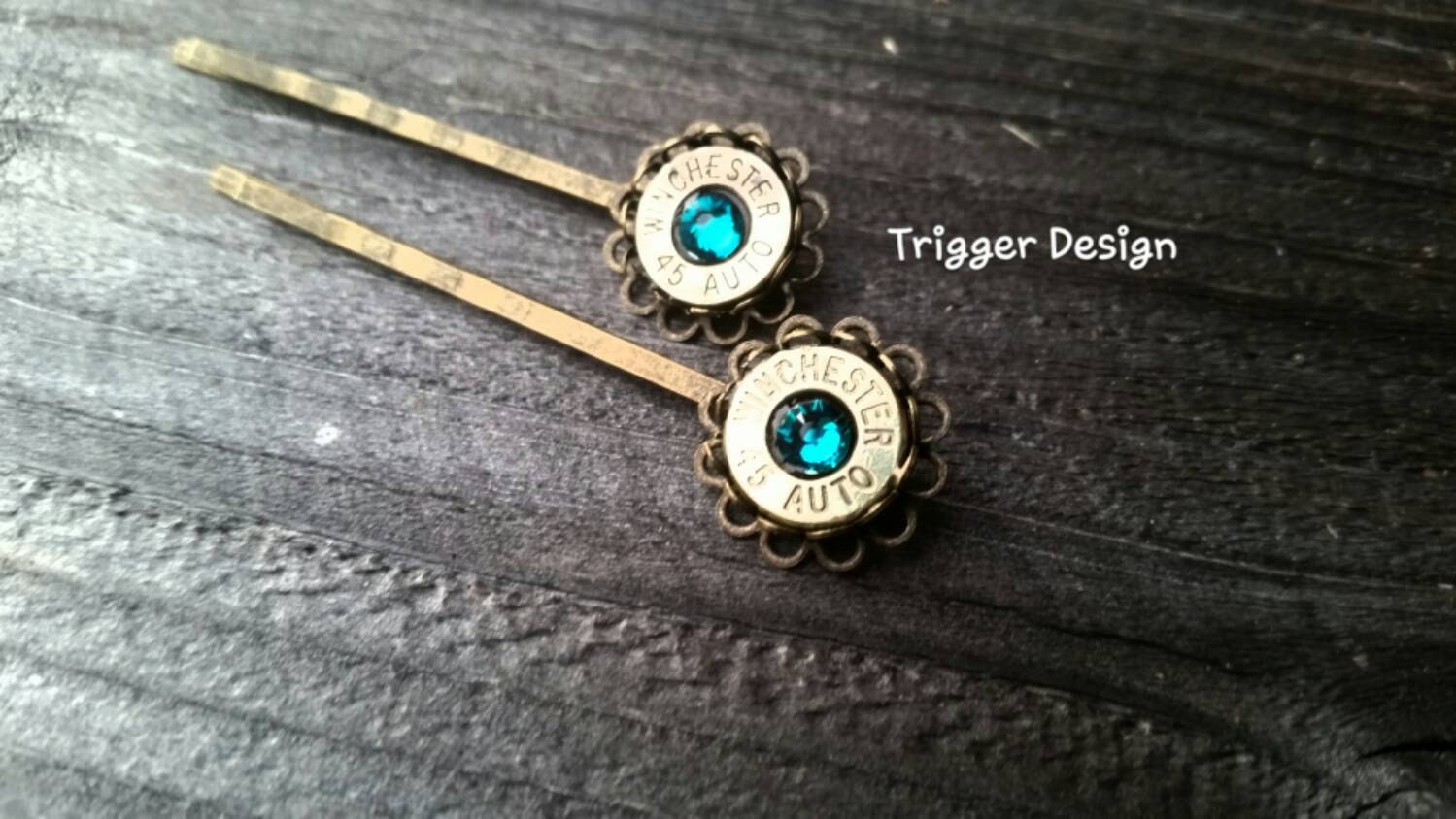 45 Cal Bronze Hair Pins by TriggerDesign on Etsy