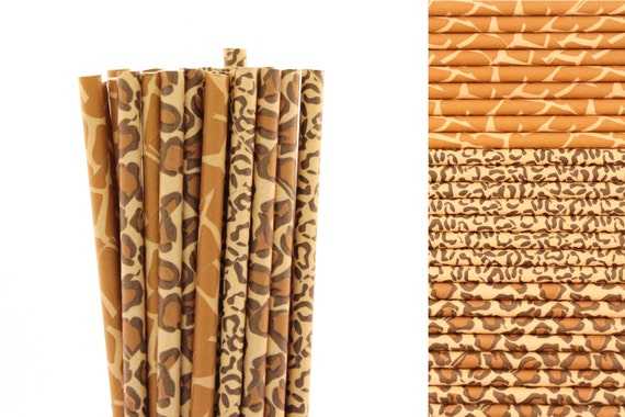 Safari Party Paper Straws, 1st birthday zoo theme, Jungle baby shower, wild animal bachelorette, petting zoo, Tribal baby shower, pow wow Il_570xn