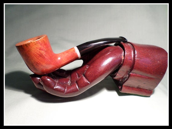 Briar Pipe New and Un-Smoked Chambersburg Pipe Works Bent Dublin with Flame Grain