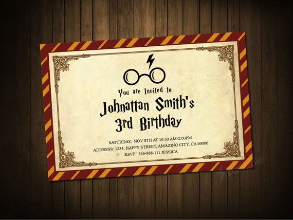 Harry Potter invitation Train Ticket Invitation Harry by Fastable