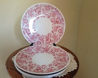 Rare Vintage Set of (4) Carefree True China by Syracuse "MAYFLOWER" 6 1/2" Bread & Butter Side Plate, great condition
