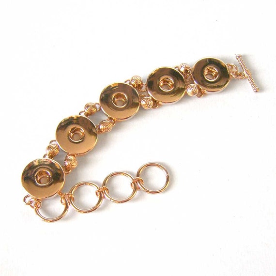 Color Charm Snap Gold Style Rose bracelet rose Noosa colored  gold Bracelet