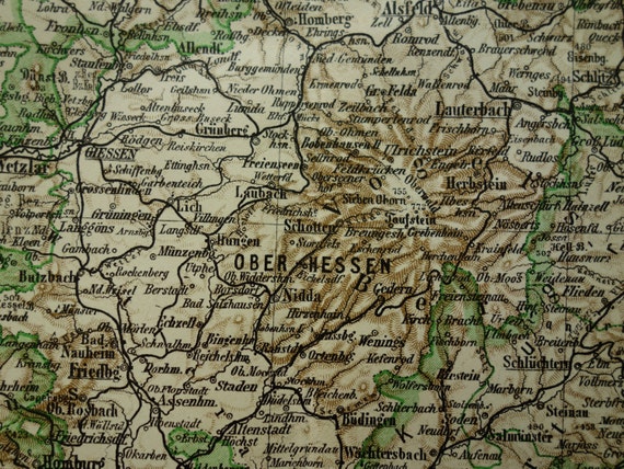 Old Map Of Hesse Nassau Germany 1913 Original By Vintageoldmaps 1309