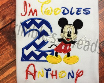 Mickey Mouse Birthday Shirt / Mickey Number Birthday Shirt / Disney Birthday Shirt / Personalized / 2nd Birthday / Twodles / 2nd Birthday